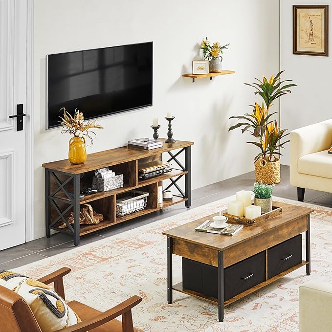Yaheetech TV Stand for Living Room, Industrial Entertainment Center for 65 Inch - Image 3