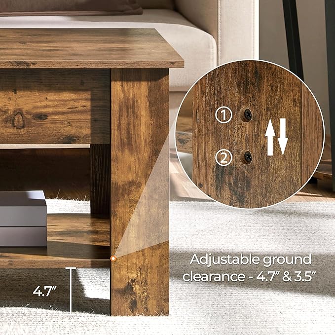 Yaheetech Coffee Table, 47.5in Lift top Coffee Table - Image 5