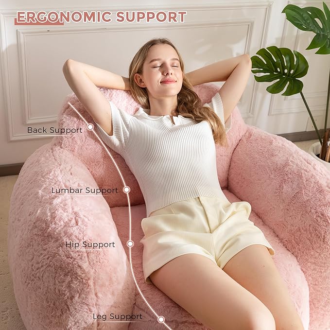 MAXYOYO Bean Bag Chair, Comfy Pebble Shaped Single Bean Bag Sofa - Image 5