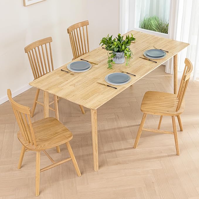 DELAVIN 59" Large Solid Wood Dining Table - Image 2