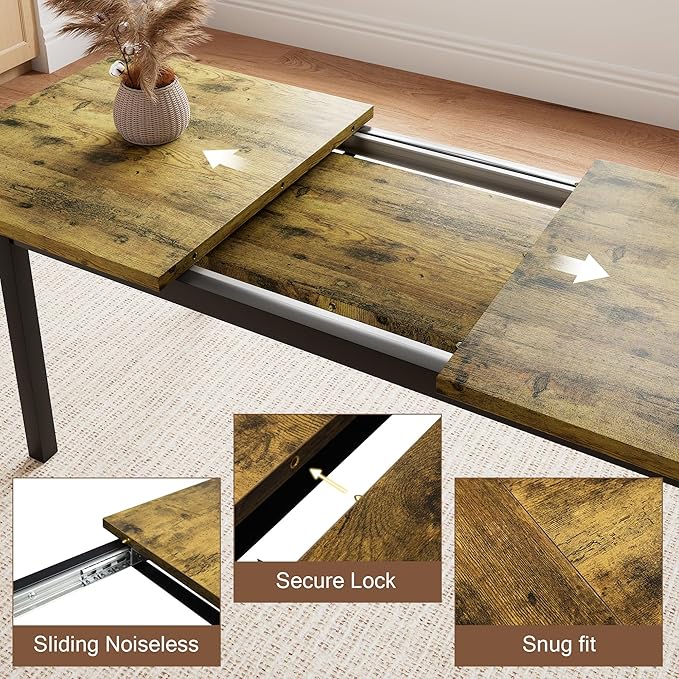 5 Piece Dining Table Set for 4-6, Farmhouse Dining Room Table for Small Space - Image 4