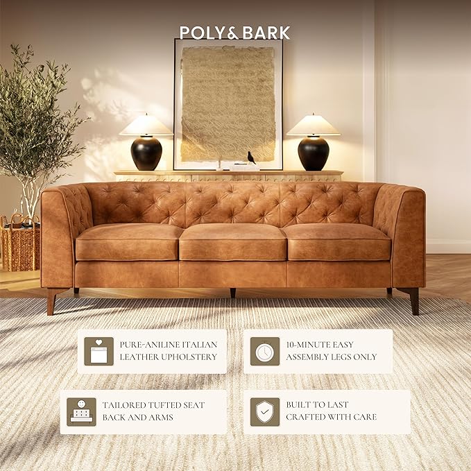 Poly & Bark Essex Leather Couch - Image 6