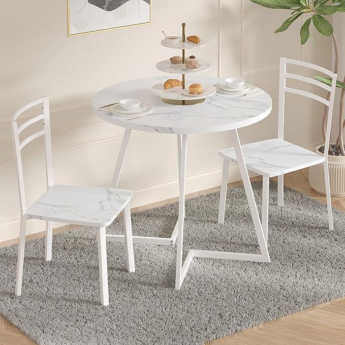VECELO Small Round Dining Table Set by VECELO