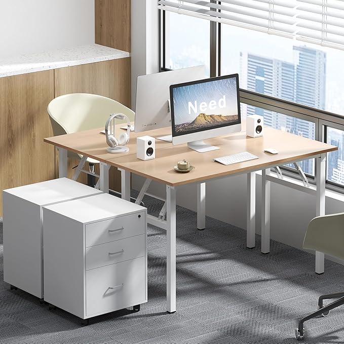 Need Folding Desk for Home Office 39-3/8'' Length Modern Folding Table Computer - Image 4