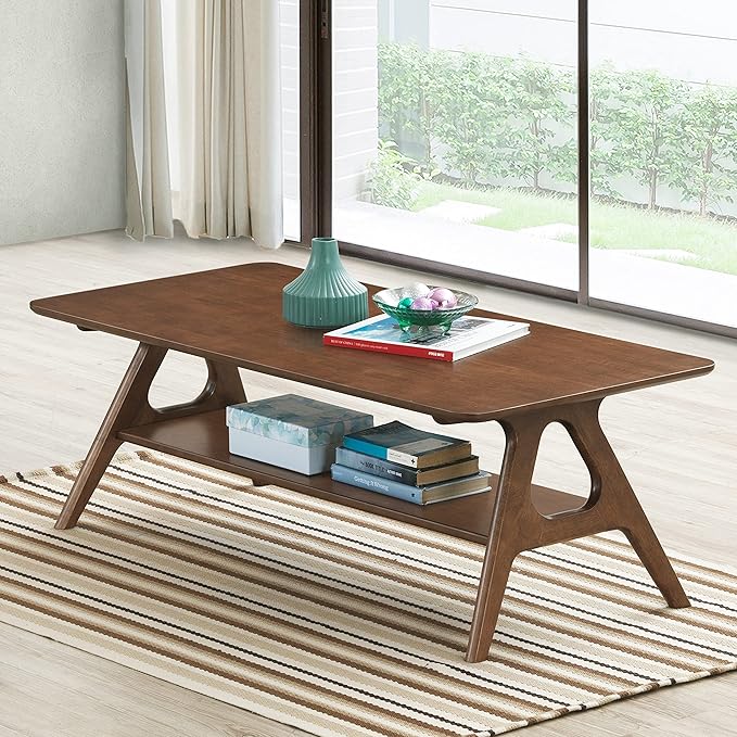Roundhill Furniture Arona 3-Piece Coffee Table Set, Coffee Table and Two End - Image 5
