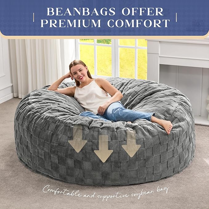 Hobestluk Bean Bag Chairs Beanbag Chair - Image 6