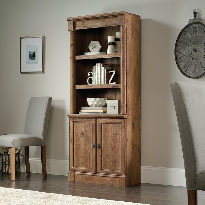 Sauder Palladia Library with Doors/Book Shelf, L: 29.37" x W: 13.90" x H: 71.85" - Image 2