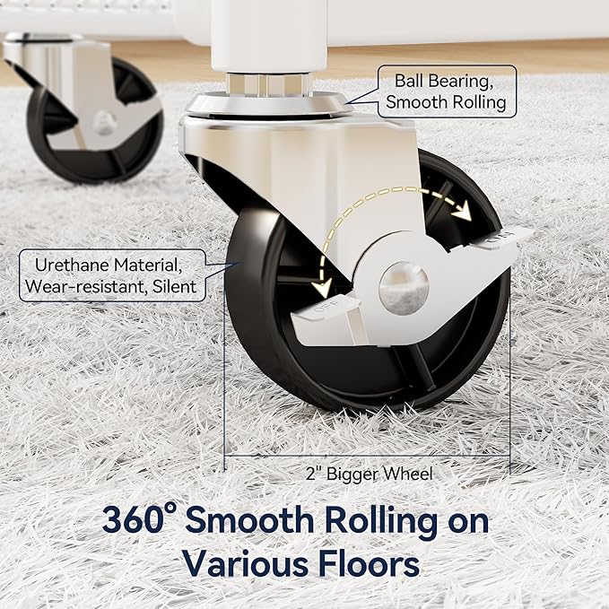 YASONIC 3 Tier Rolling Cart – Metal Utility Storage Cart - Image 7