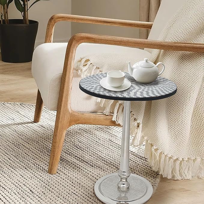 CLEENTABLE Mosaic Coffee Table Stylish Round End Table - Image 2