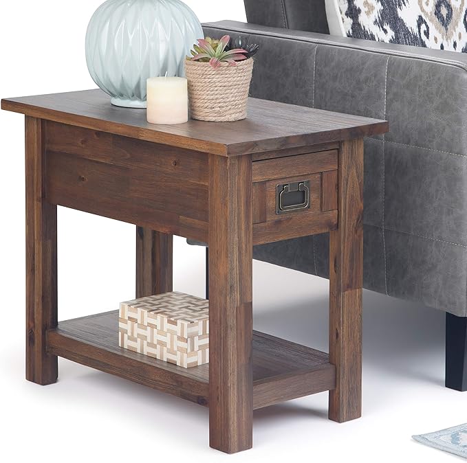SIMPLIHOME Monroe SOLID ACACIA WOOD 14 inch Wide Rectangle Rustic Narrow Side - Image 11