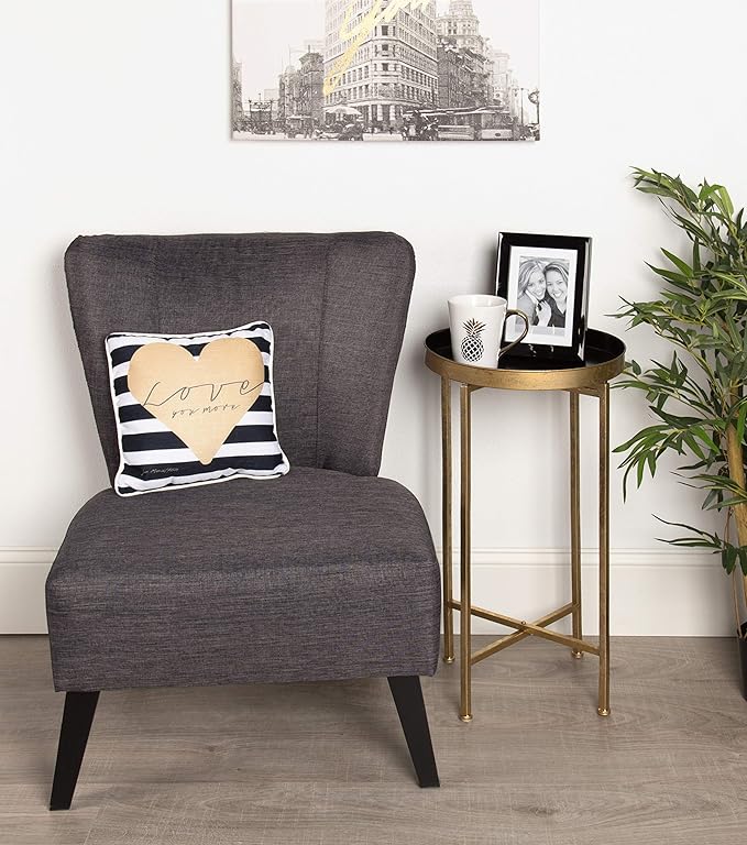 Kate and Laurel Celia Round Metal Foldable Tray Accent Table - Image 7