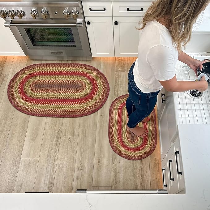 Cider Barn Cranberry Red Oval Braided Rug, Everywhere - Image 10
