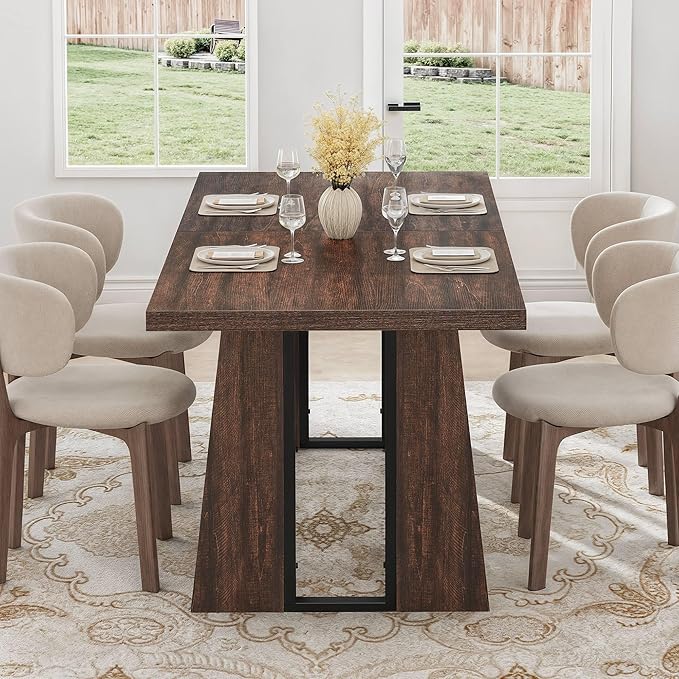 DWVO Rectangle Dining Table for 6-8 People 70.86 Inch Large Dining Room Table - Image 6
