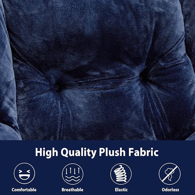 Lazy Chair with Folding Ottoman, Accent Chair Plush Upholstered with Metal - Image 9