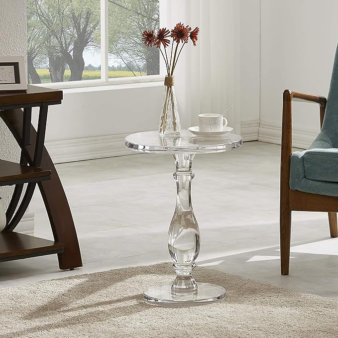LIKENOW Acrylic End Table, Acrylic Side Table, Modern Nightstand - Image 2