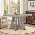 Round Dining Table for 4, Farmhouse Table for Dining Room, Living Room by HIGREENA
