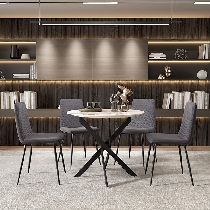 Marble Round Dining Table for 2-4 - Image 3