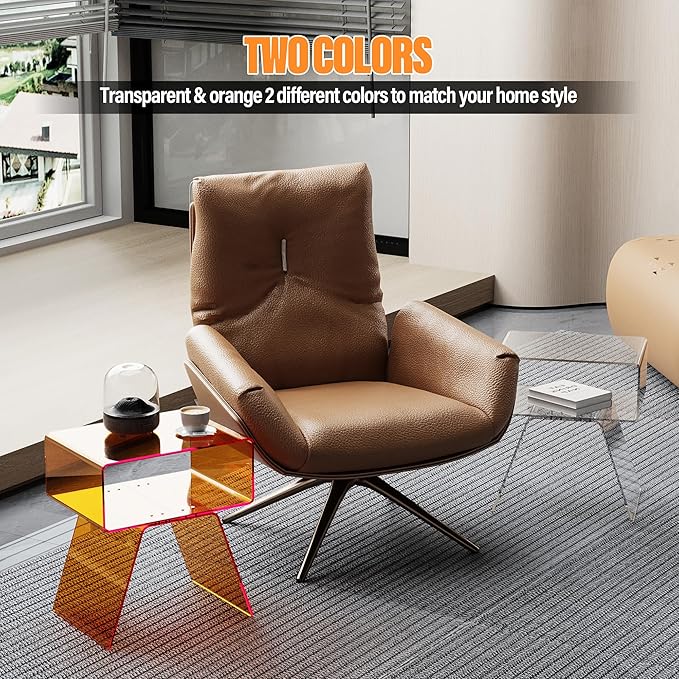 Acrylic Side Table with Easy Assembly Mini Modern End Table/Nightstand - Image 6