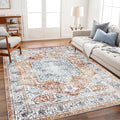 5x7 Washable Area Rug Vintage Traditional Floor Cover Foldable Thin Rug Retro by CHAMPLANT