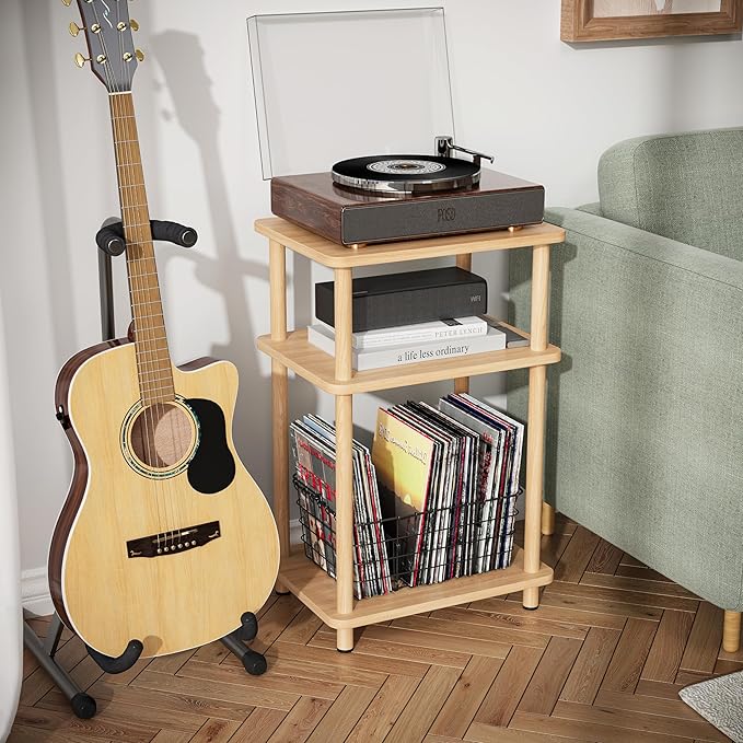 Apicizon 3 Tier End Table, Record Player Stand - Image 3