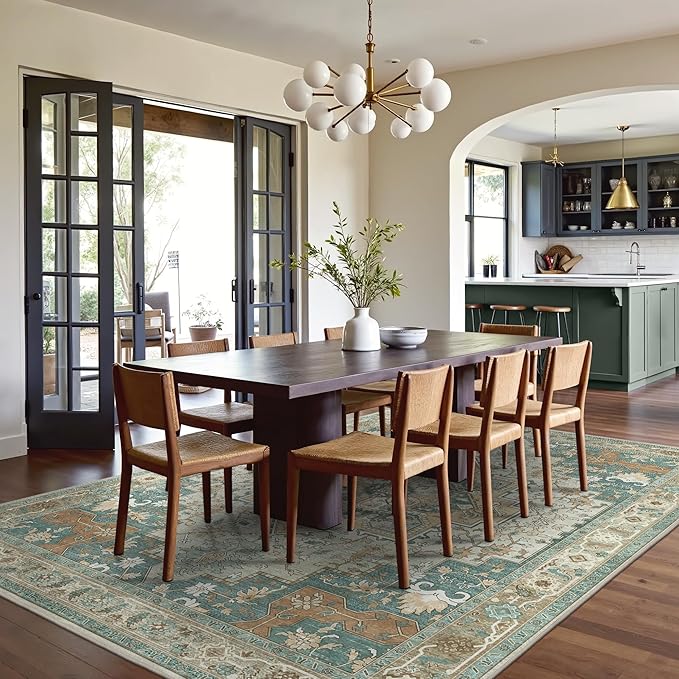 GENIMO 8x10 Area Rugs for Living Room, Machine Washable Non Slip Vintage Rugs - Image 2