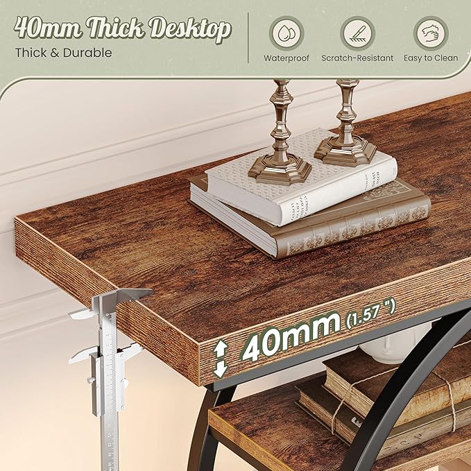 Huuger 41.3 Inch Entryway Table, Industrial Console Sofa Table - Image 5