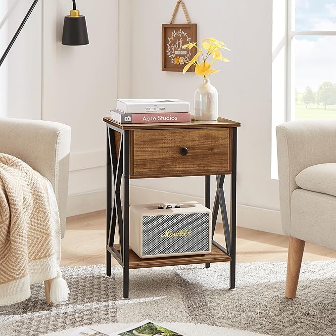 VECELO Nightstands Set of 2, Modern Bedside End Tables, Night Stands - Image 6