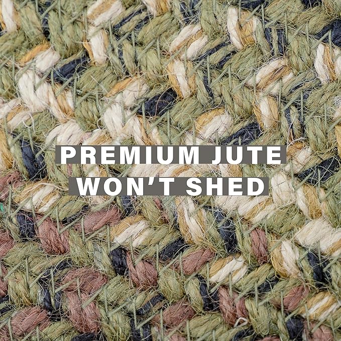 Homespice Pinecone Jute Braided Oval Area Rugs 8x10' – Country Style Dining - Image 5