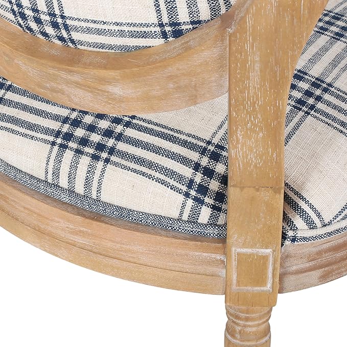 Christopher Knight Home Phinnaeus Dining Chair Set, Dark Blue Plaid + Natural - Image 11