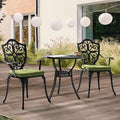 NUU GARDEN 3 Piece Outdoor Bistro Set Cast Aluminum Patio Set Bistro Table Set by NUUGARDENCORPORATION