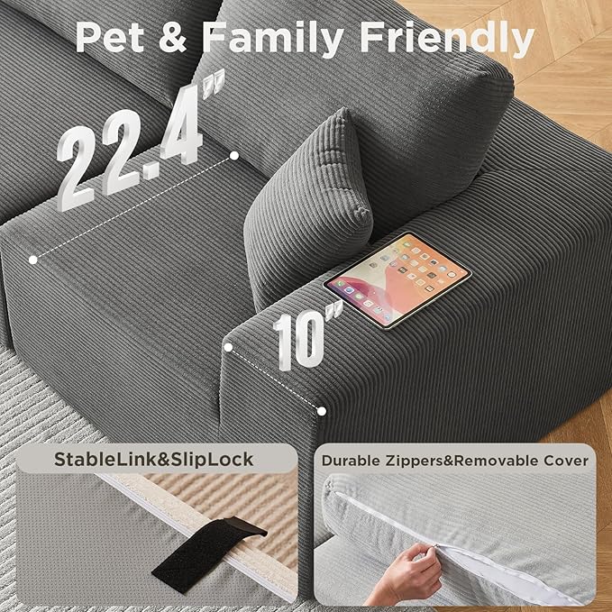 INGEROOM 79" Cloud Couch, Loveseat Sofa - Image 5