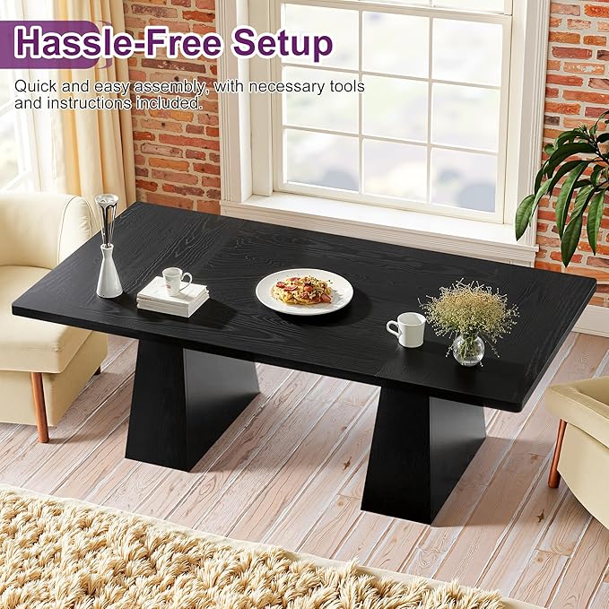 Round Dining Table for 4, Farmhouse Table for Dining Room, Living Room - Image 7