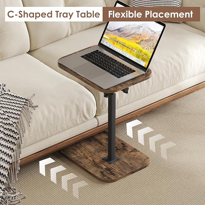Sofa Couch Arm Table Tv Tray Small Bed Stand C Shaped Side End Tables - Image 4