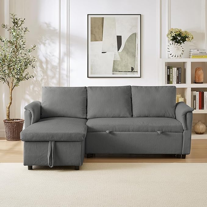 Ball & Cast Reversible Sectional Sofa Couch, L-Shape Sleeper Sofa Bed - Image 4