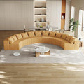 KEIKI Corduroy Curved Sectional Sofa, 6 Seater Symmetrical Modular Semi by Unknown