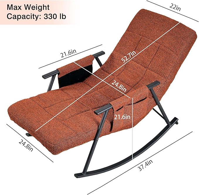 VECELO High Back Nursery Rocking Chair - Image 2