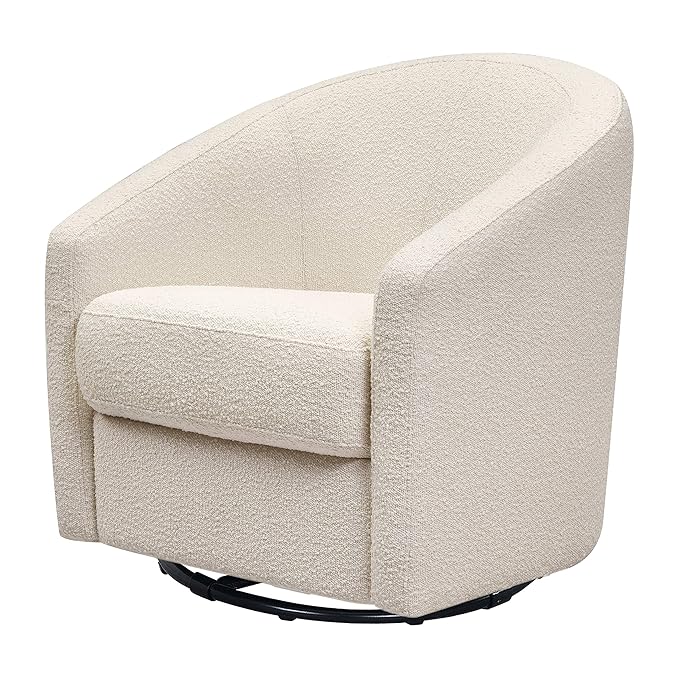 Babyletto Madison Swivel Glider in Polyester Ivory Boucle by babyletto