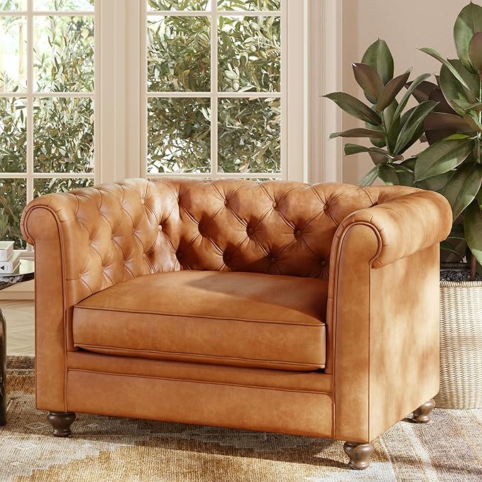 POLY & BARK Lyon Leather Lounge Chairs - Image 2