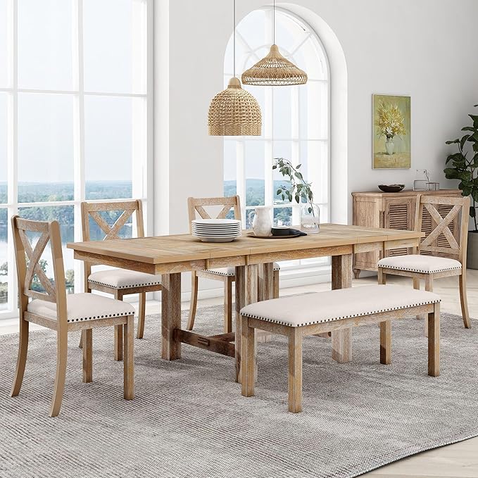 Ball & Cast Farmhouse 6 Piece Extendable Dining Table - Image 6