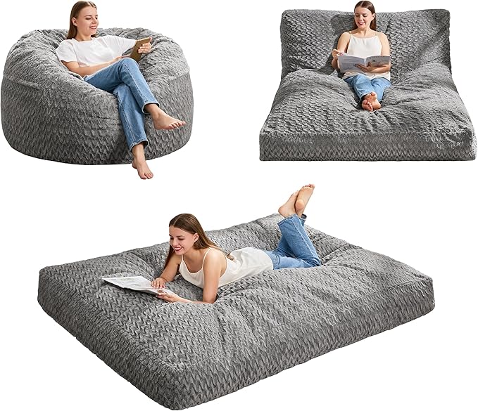 Hobestluk Bean Bag Chair Convertible Beanbag Chairs by YourHomeDeservesMore