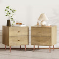 Wood Night Stand Set 2, Modern Bedside Table by ZYKZYKHOME