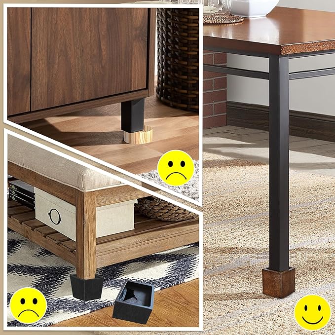 Sopicoz 2 inch Wood Bed Risers Set of 4, Square Furniture Risers Couch Risers - Image 6