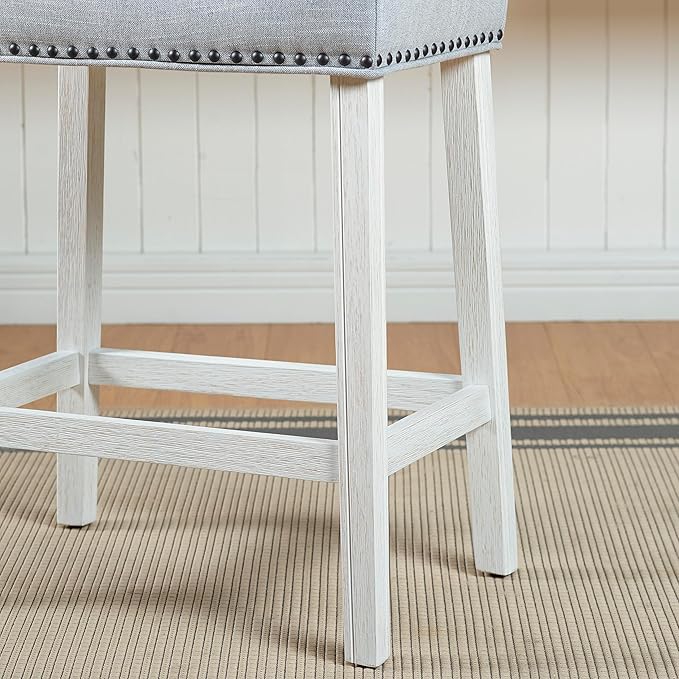 Roundhill Furniture Coco Upholstered Backless Saddle Seat Counter Stools 25.5" - Image 4