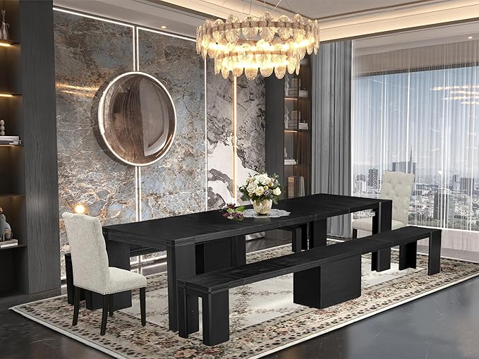 X02EL-206-35 - 5-piece Modern Dining Table Set a Rectangular Kitchen Table and by LuxebyEastWestFurniture