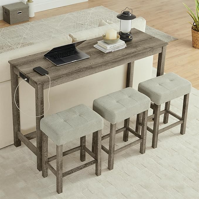 Ball & Cast 4 Piece Kitchen Dining Room Table and Chairs Set, Farmhouse Wooden - Image 5