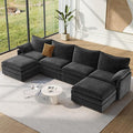 Vesgantti 142" U Shaped Sectional Couch, Comfy Cloud Modular Sectional Sofa by Vesgantti