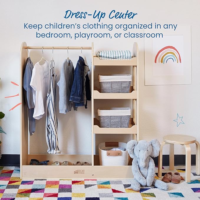 ECR4Kids Dress Up Center with Mirrors, Costume Organizer - Image 3
