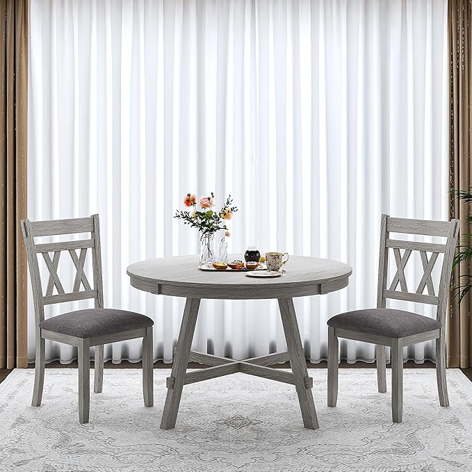 5-Piece Solid Wood Dining Table Set - Image 5