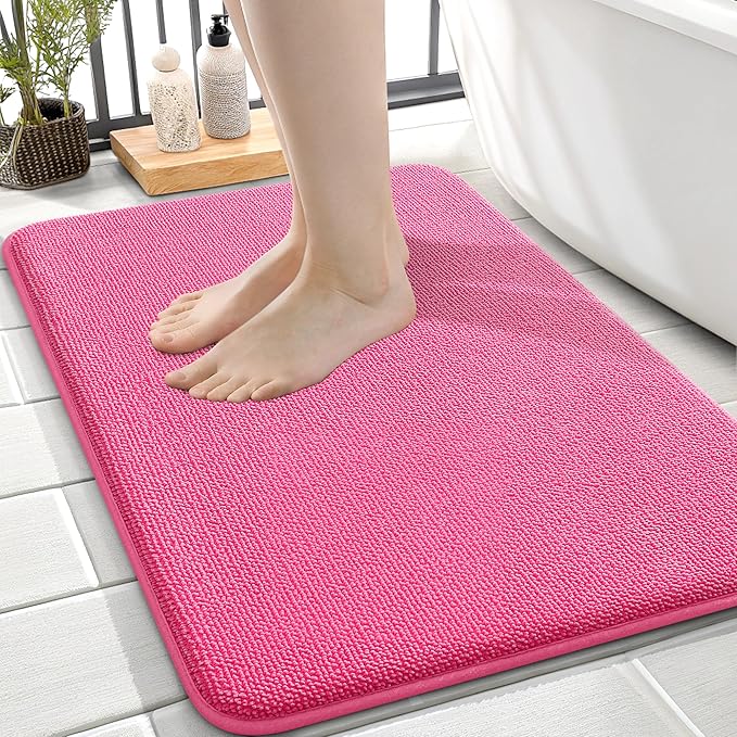 OLANLY Thick Memory Foam Bath Mat Rug 24x16, Extra Soft Absorbent Bathroom Rug by OLANLY