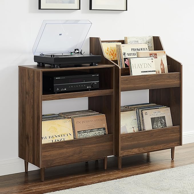 Crosley Furniture Liam 2-Piece Turntable Record Player Stand and Vinyl Storage - Image 2